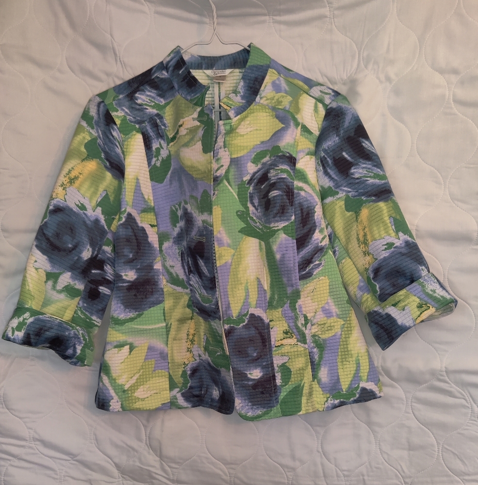 Blue and green floral jacket